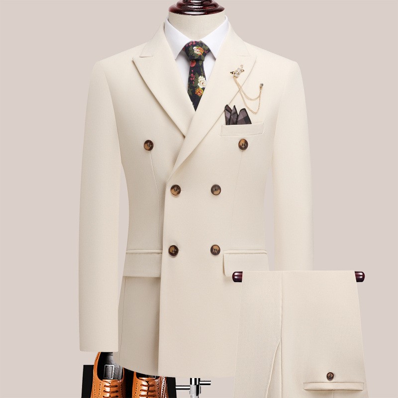 Men Formal Wear For Dinner - Męski garnitur luksusowy, głęboko biały, dwurzędowy,