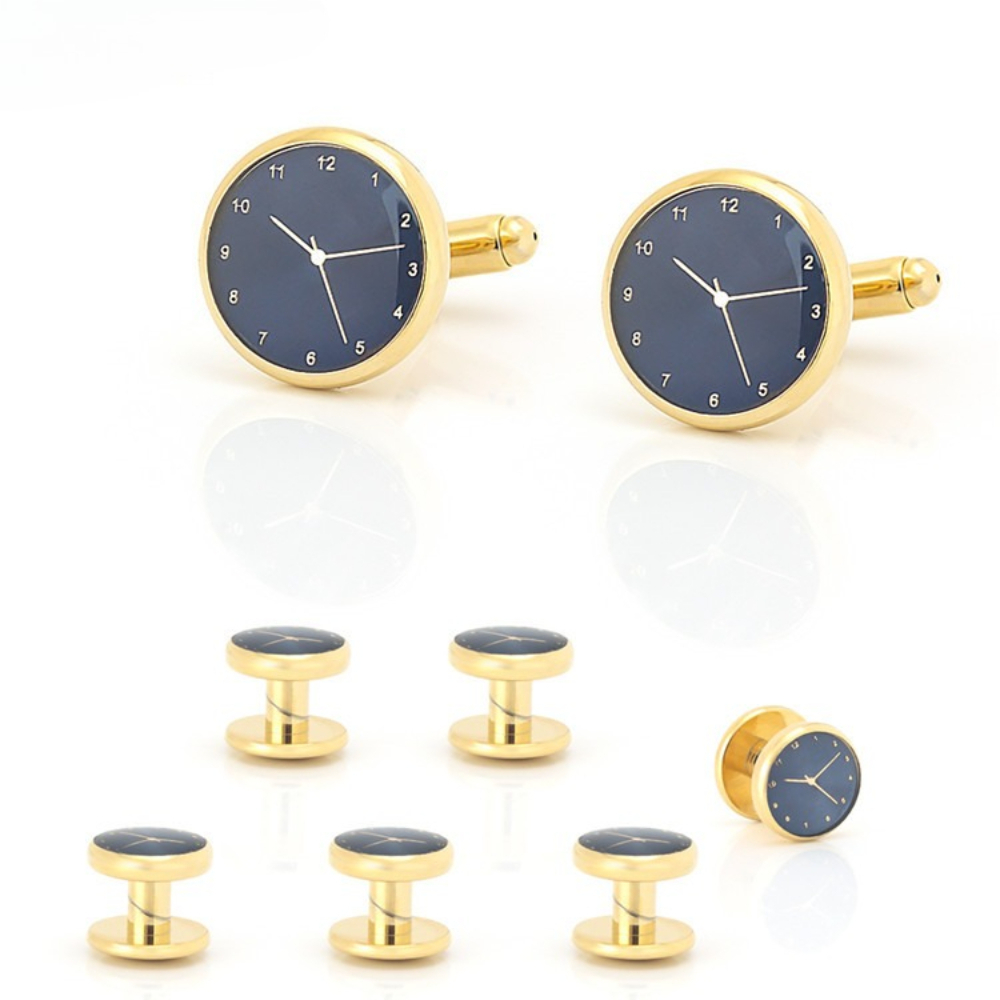 Cufflinks Silver Set - Zestaw 6 sztuk: Złote i srebrne