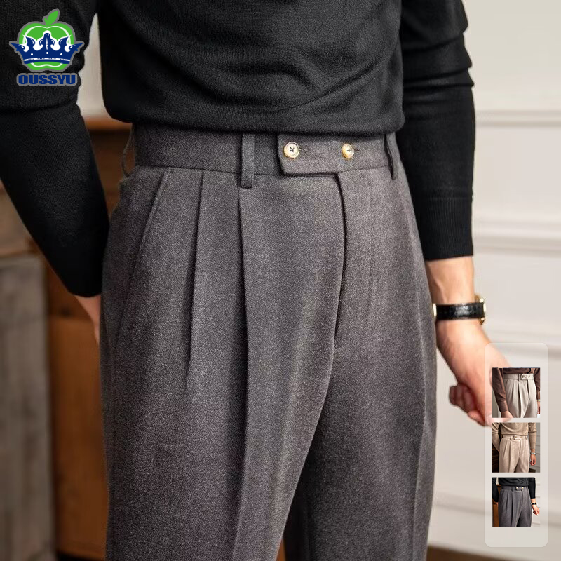 Men'S Formal Attire - Klasyczne włoskie spodnie garniturowe w stylu