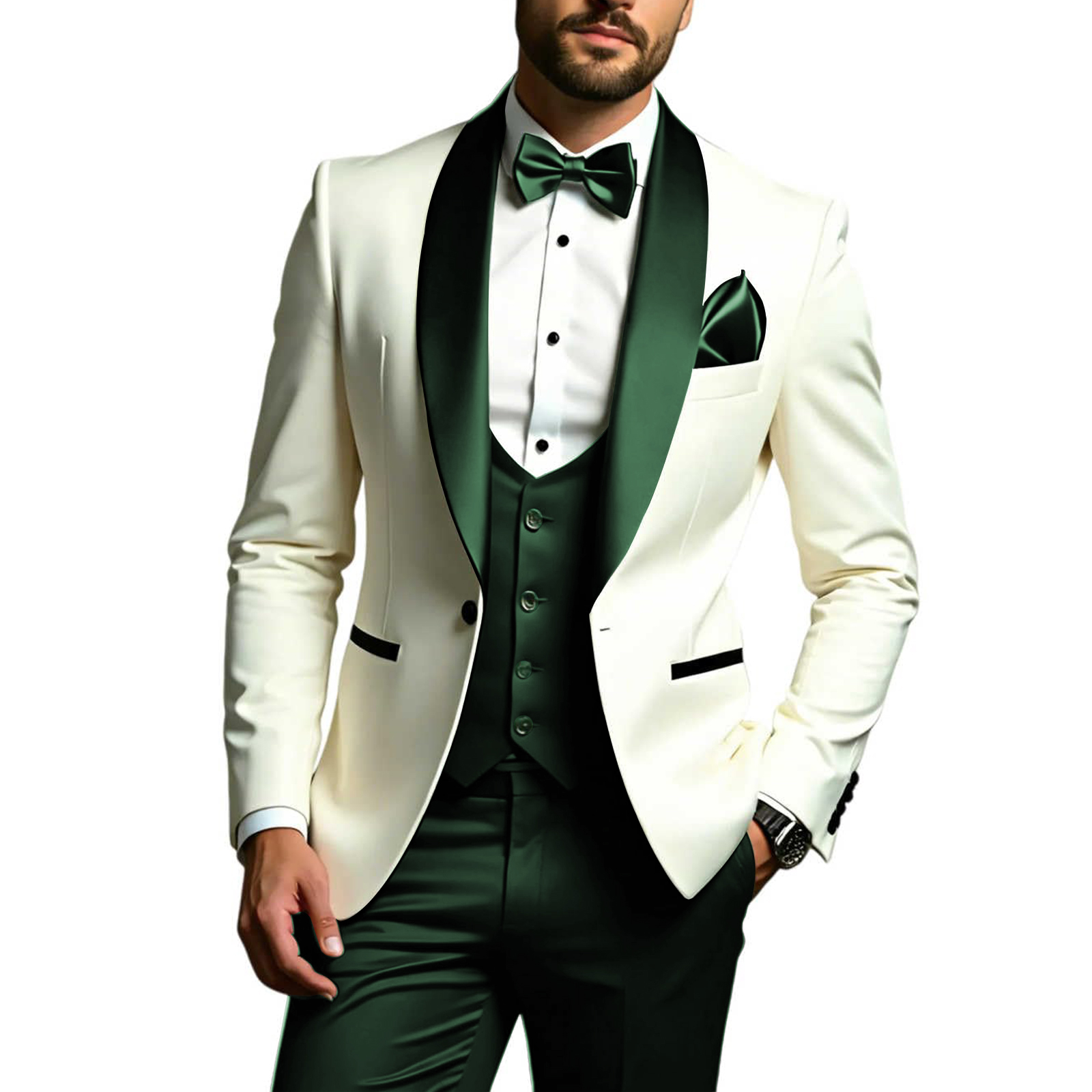 Men Formal Wear Modern - Męskie garnitury 3-częściowe Slim Fit, smokingi