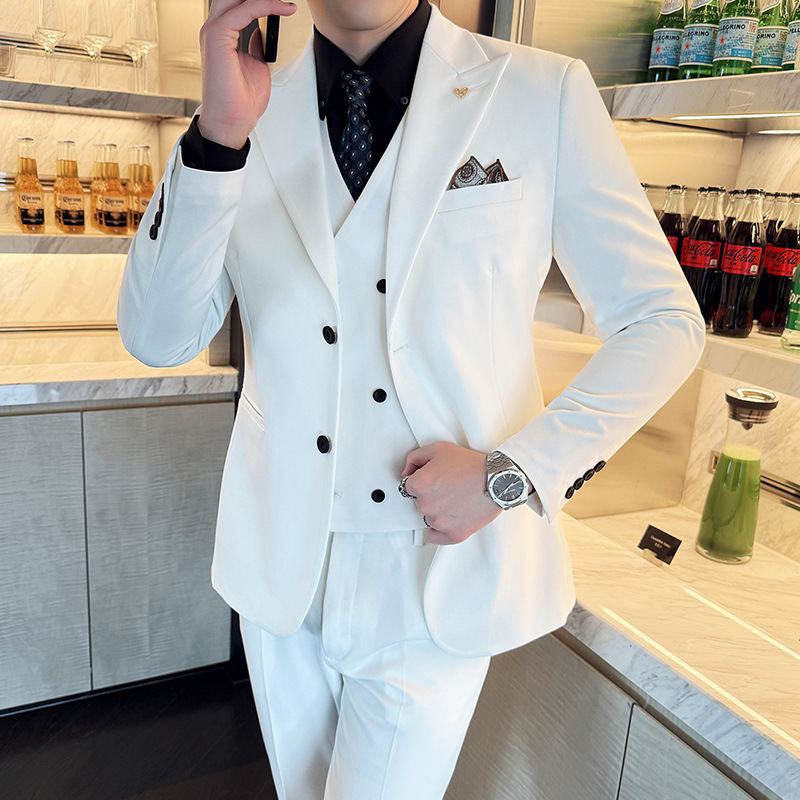 Białe męskie garnitury 3-częśc – Men Formal Wear For Dinner recenzja i cena
