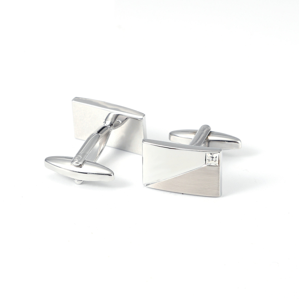 Proste geometryczne spinki do  – Cufflinks Silver Set recenzja i cena