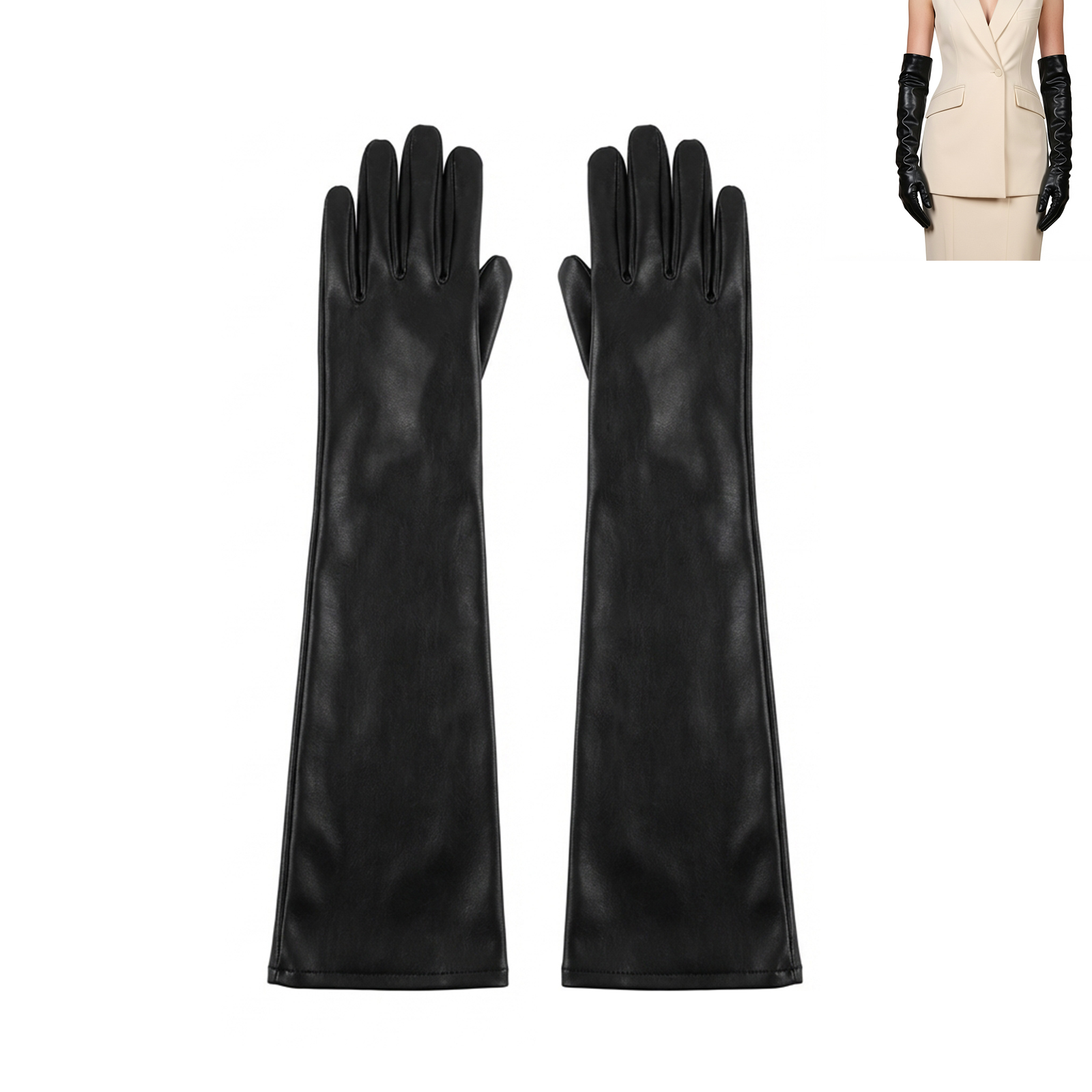Długie rękawiczki bez palców,  – Formal Glove Leather recenzja i cena