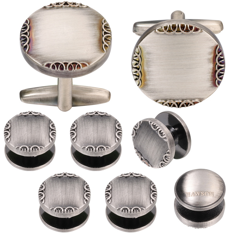 Nowy starożytny kolor srebrny  – Cufflinks Silver Set recenzja i cena