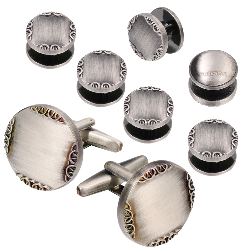 Nowy starożytny kolor srebrny  – Cufflinks Silver Set recenzja i cena