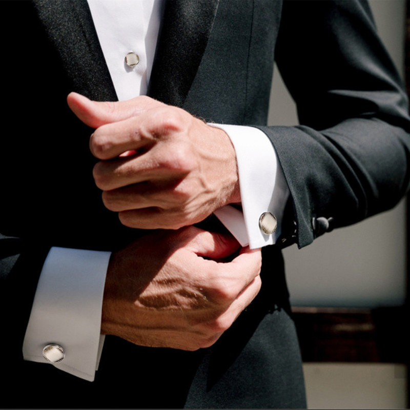 Nowy starożytny kolor srebrny  – Cufflinks Silver Set recenzja i cena