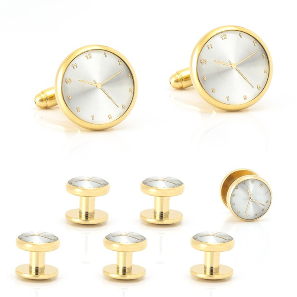 Zestaw 6 sztuk: Złote i srebrn – Cufflinks Silver Set recenzja i cena