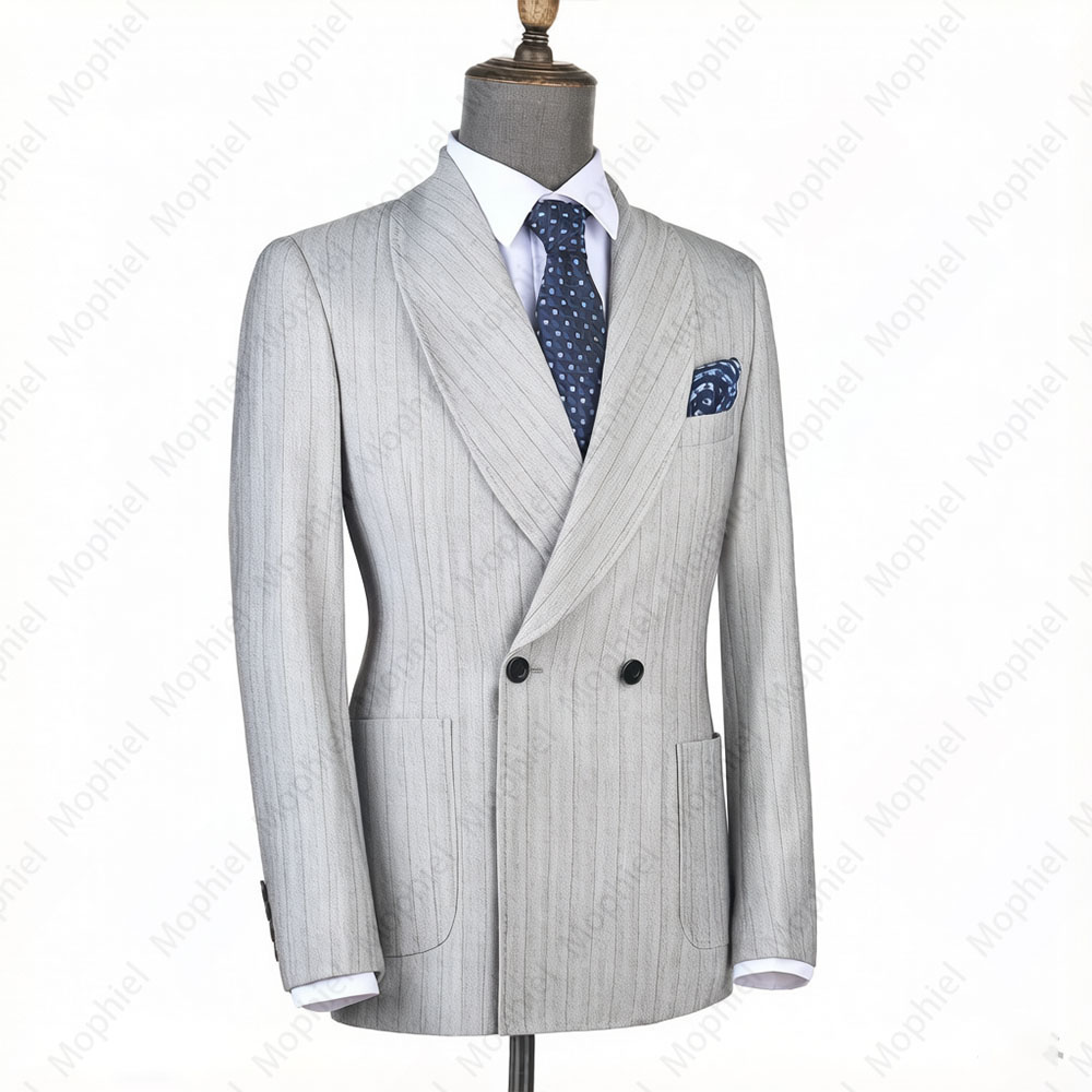 Mophiel Jasnoszary Garnitur Mę – Men Formal Wear Wedding recenzja i cena