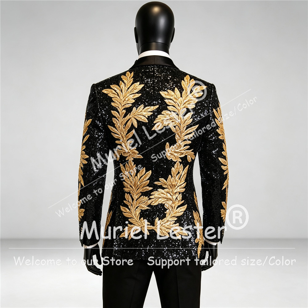 Błyszczący, cekinowy garnitur  – Men Formal Wear Wedding recenzja i cena