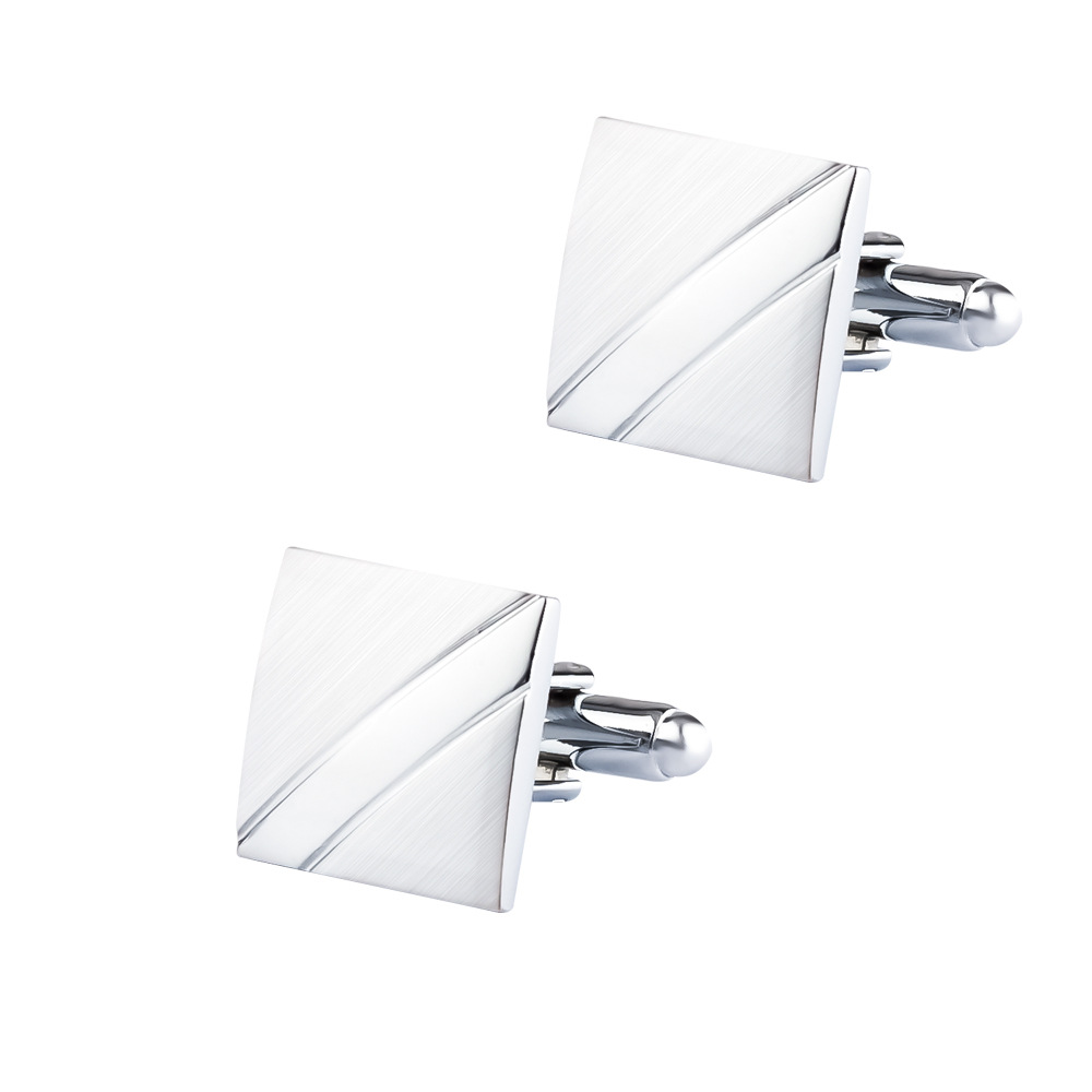 Zestaw Męski Nowy Srebrny Kwad – Cufflinks Silver Set recenzja i cena