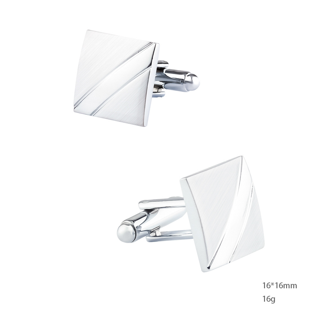 Zestaw Męski Nowy Srebrny Kwad – Cufflinks Silver Set recenzja i cena