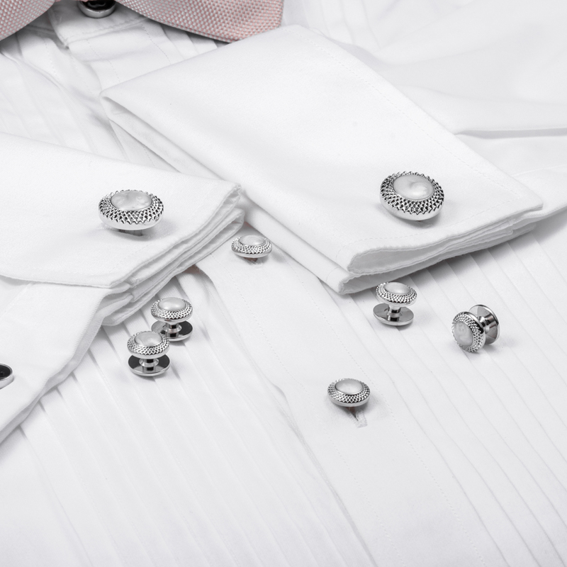 Zestaw posrebrzanych spinków d – Cufflinks Silver Set recenzja i cena