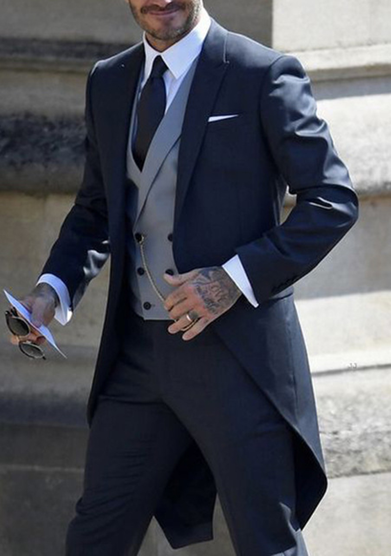 Navy Men Tuxedos Tailcoat Form – Men'S Formal Attire recenzja i cena